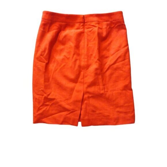 JCrew Womens Orange Pencil Skirt Size 8 Career Office Classic Lined spring style - Picture 10 of 11